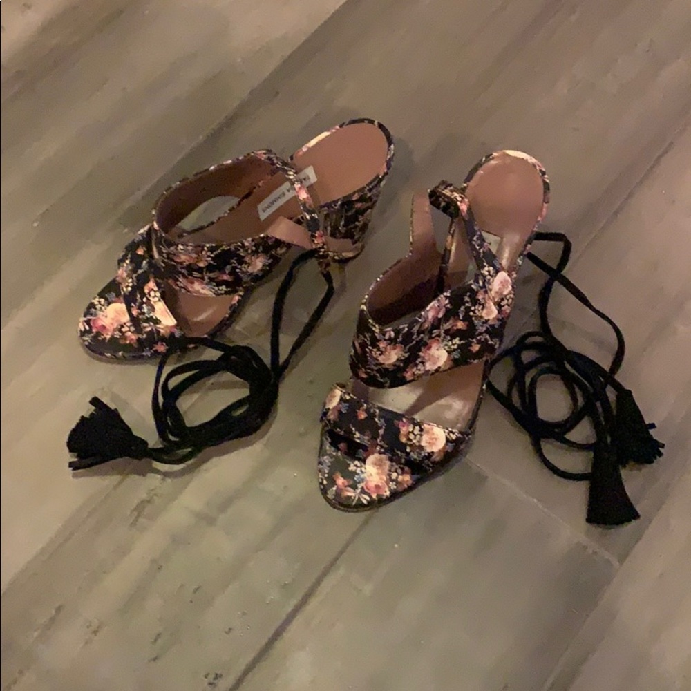 Tabitha Simmons Floral Wrap Sandals
